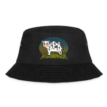Kuh - Bucket Hat - Schwarz - Vorne - Lela (165cm)