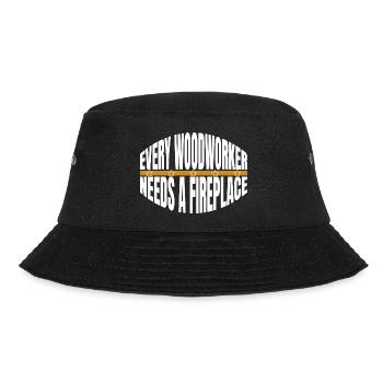 present logging funny woodworking daddesign - Bucket Hat - Schwarz - Vorne - Lela (165cm)