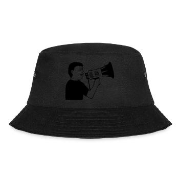 Mann wütend Demonstration Megafon - Bucket Hat - Schwarz - Vorne - Lela (165cm)