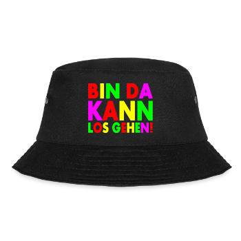 Bin da kann losgehen - Bucket Hat - Schwarz - Vorne - Lela (165cm)