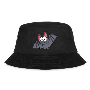 Fledermaus Comic Tier - Bucket Hat - Schwarz - Vorne - Lela (165cm)