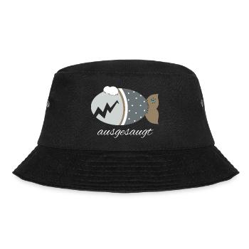 Kuschelfisch Zombiefisch ausgesaugt - Bucket Hat - Schwarz - Vorne - Lela (165cm)