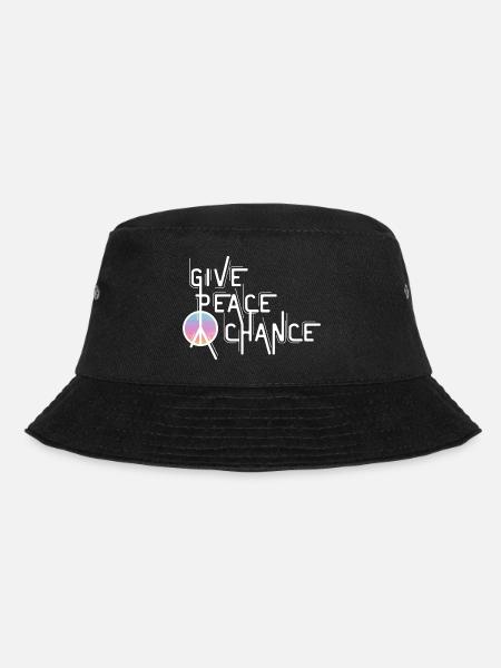 Frieden, Zitat, Tag des Friedens, Friedenszeichen - Bucket Hat - Schwarz