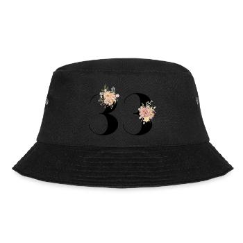 Blumen zum 33. Jahrestag (Geschenk von 33 Jahren) - Bucket Hat - Schwarz - Vorne - Lela (165cm)