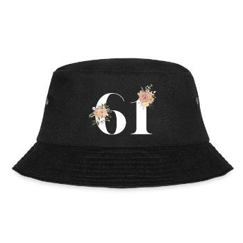 61st anniversary flowers (Gift of 61 years) - Bucket Hat - black - Front - Lela (165cm)