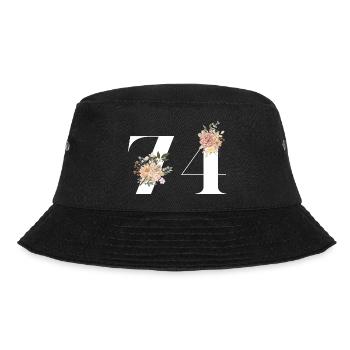 74th Anniversary Flowers (Gift of 74 years) - Bucket Hat - black - Front - Lela (165cm)