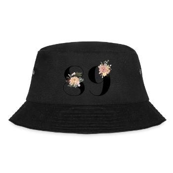 89th Anniversary Flowers (Gift of 89 years) - Bucket Hat - black - Front - Lela (165cm)