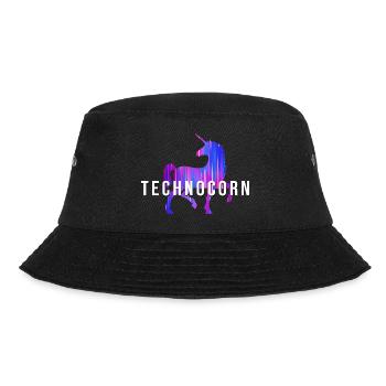 Technocorn Techno Festival Rave Raver Musik DJ EDM - Bucket Hat - Schwarz - Vorne - Lela (165cm)