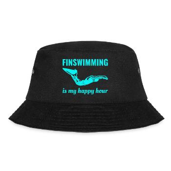 Finswimming Swimming Swimmer Swim Water Sport - Bucket Hat - black - Front - Lela (165cm)