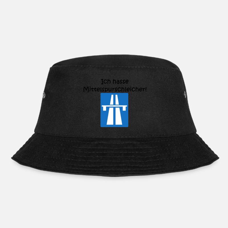 "Ich hasse Mittelspurschleicher!" - Bucket Hat - Schwarz