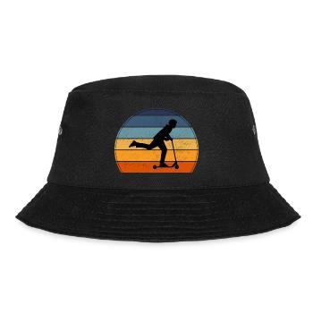Stunt Scooter Freestyle Scootering Vintage Retro - Bucket Hat - Schwarz - Vorne - Lela (165cm)