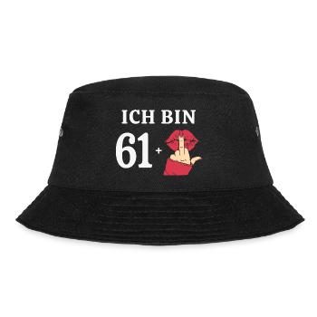 62 Jahre Geburtstagsspruch Runder Geburtstag 62. - Bucket Hat - Schwarz - Vorne - Lela (165cm)