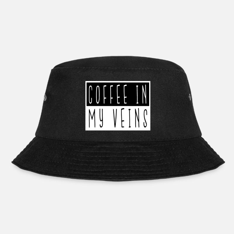statement caffeine funny quote coffee lover - Bucket Hat - Schwarz