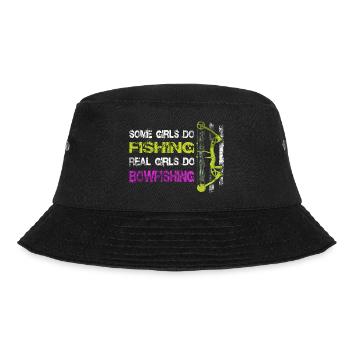 Manche Mädchen gehen fischn, echte Mädchen gehen - Bucket Hat - Schwarz - Vorne - Lela (165cm)