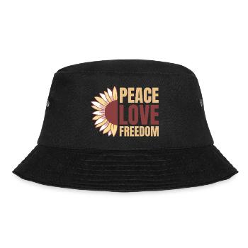 Frieden Freiheit Friedenszeichen Sonnenblume Liebe - Bucket Hat - Schwarz - Vorne - Lela (165cm)