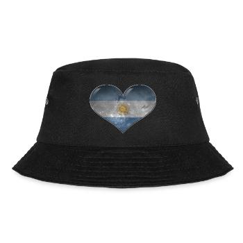 Argentinien-Herz - Bucket Hat - Schwarz - Vorne - Lela (165cm)