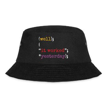 Software Ingenieur Informatiker Programmierer - Bucket Hat - Schwarz - Vorne - Lela (165cm)
