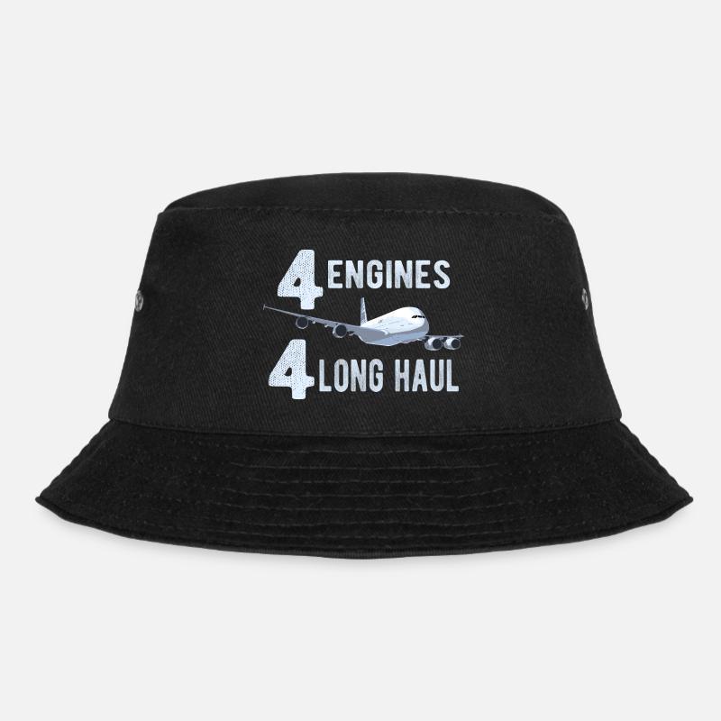 A380 4 Triebwerke - Geschenk Pilot - Bucket Hat - Schwarz