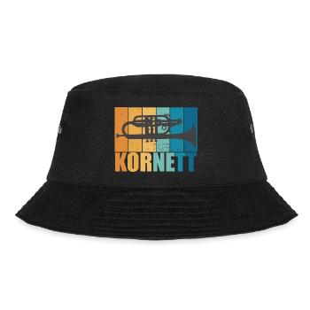 Cornet Vintage Musician Instrument Gift - Bucket Hat - black - Front - Lela (165cm)