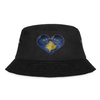 Kosovo-Herz - Bucket Hat - Schwarz - Vorne - Lela (165cm)