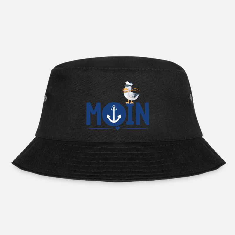moin liebe blau anker - Bucket Hat - Schwarz