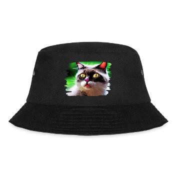 Cracy cat 4 - Bucket Hat - Schwarz - Vorne - Lela (165cm)