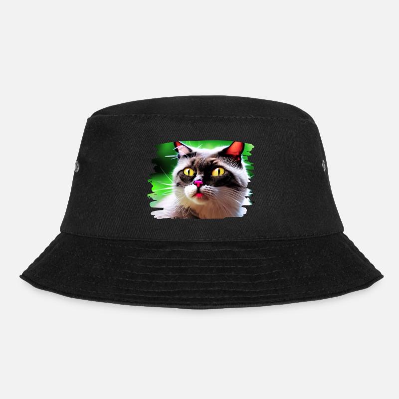 Cracy cat 4 - Bucket Hat - black
