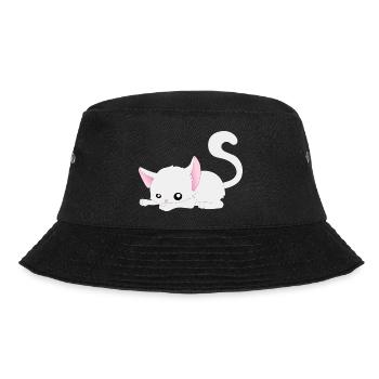 Katze Comic - Bucket Hat - Schwarz - Vorne - Lela (165cm)