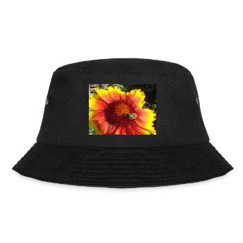 Bourdon sur cocarde fleur rouge jaune - Bob - noir - Devant - Lela (165cm)