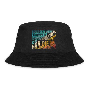 Trompete für Intelligente Spruch Geschenk Trompete - Bucket Hat - Schwarz - Vorne - Lela (165cm)