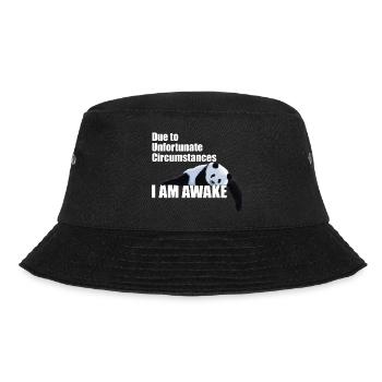 AUFGRUND UNGLÜCKLICHER UMSTÄNDE BIN ICH WACH PANDA - Bucket Hat - Schwarz - Vorne - Lela (165cm)