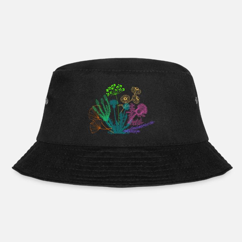 Kräuterstrauß - Bucket Hat - Schwarz