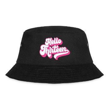13th Birthday Gift, Hello Thirteen, 13 Years Old - Bucket Hat - black - Front - Lela (165cm)