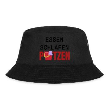 ESSEN SCHLAFEN PUTZEN - Bucket Hat - Schwarz - Vorne - Lela (165cm)