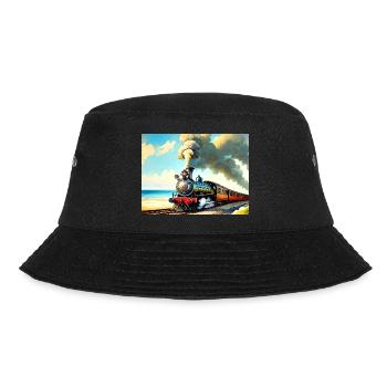 Steam locomotive on the beach - Bucket Hat - black - Front - Lela (165cm)