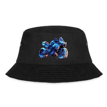 Motorrad im coolen Sci-Fi Look der Zukunft - Bucket Hat - Schwarz - Vorne - Lela (165cm)