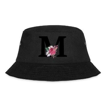 Buchstabe m blumig - Bucket Hat - Schwarz - Vorne - Lela (165cm)