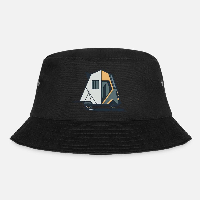 Geometric Camper Van - Bucket Hat - black