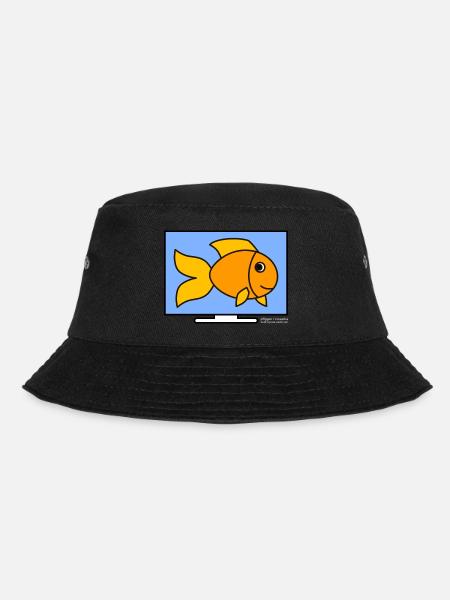 Bildschirm mit Goldfisch v00 - Bucket Hat - Schwarz