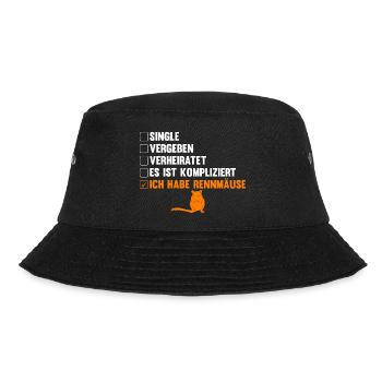 Maus Mäuse Rennmaus - Bucket Hat - Schwarz - Vorne - Lela (165cm)