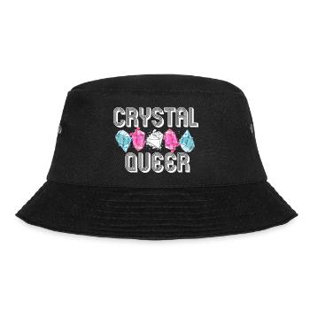 Crystal Queer Trans Pride Regenbogen Kristalle - Bucket Hat - Schwarz - Vorne - Lela (165cm)