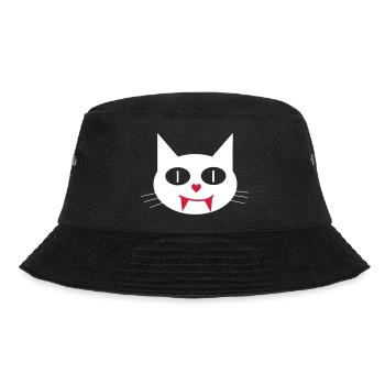 Halloween vampire cat with canines - Bucket Hat - black - Front - Lela (165cm)