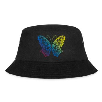 Schmetterling Mandala Boho - Bucket Hat - Schwarz - Vorne - Lela (165cm)