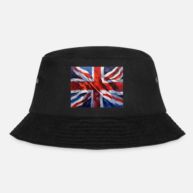 Britische Flagge - Impressionistische Malerei - Bucket Hat - Schwarz