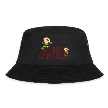 Merry Christmas - Weihnachtselfen - Bucket Hat - Schwarz - Vorne - Lela (165cm)