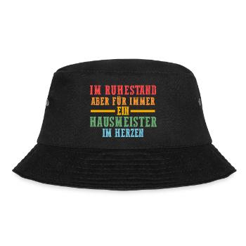 Rente Ruhestand Hauswart Haustechniker Hausmeister - Bucket Hat - Schwarz - Vorne - Lela (165cm)