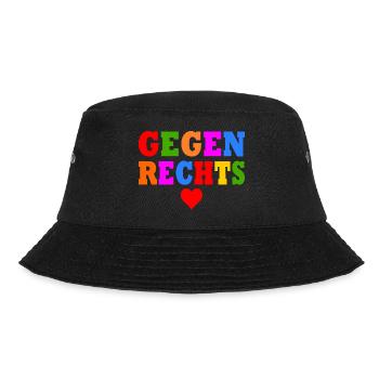 Gegen rechts - Bucket Hat - Schwarz - Vorne - Lela (165cm)