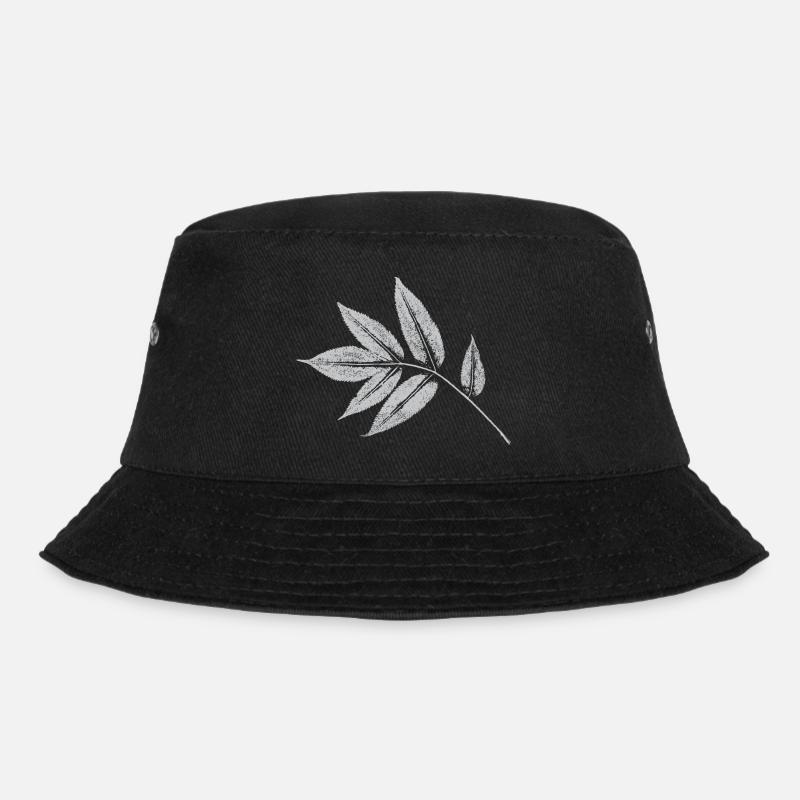 Leaf Ash - Nature & Forest Botanical - Bucket Hat - black