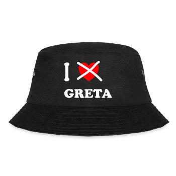 Ich mag Greta nicht mehr - Bucket Hat - Schwarz - Vorne - Lela (165cm)