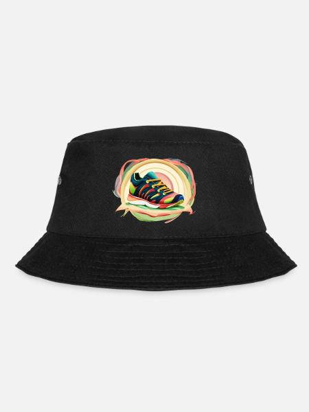 Bunte Laufschuhe - Bucket Hat - Schwarz